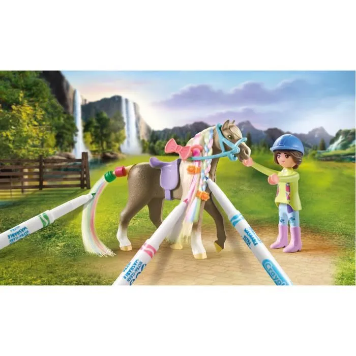 Playmobil Set Caballo Colorear con Rotuladores Lavables CRAYOLA 1 Playmobil Set Caballo Colorear con Rotuladores Lavables CRAYOLA 1
