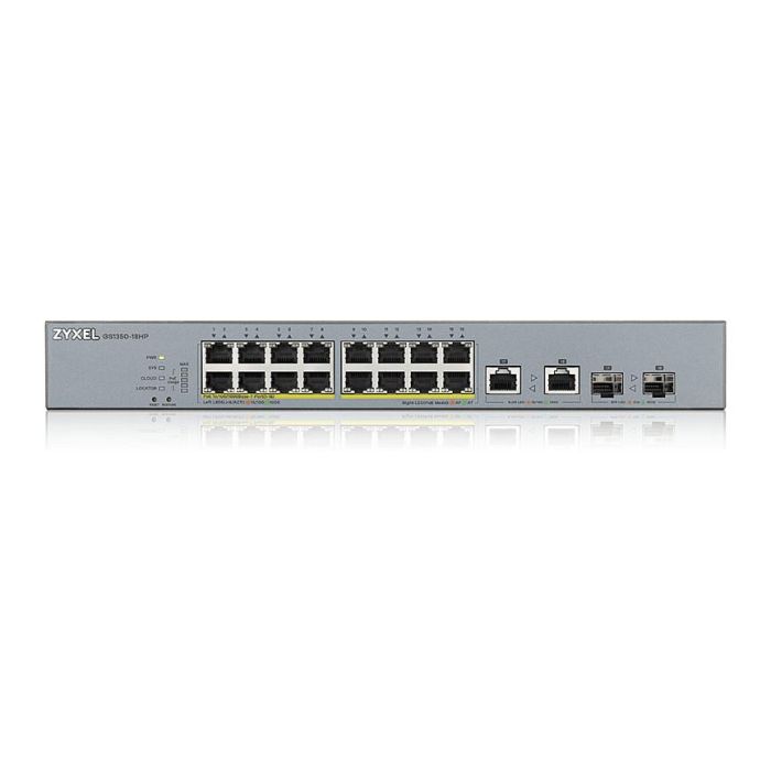 Zyxel GS1350-18HP-EU0101F Switch Gestionado L2 Gigabit Ethernet con PoE, 16 Puertos, Color Gris 1