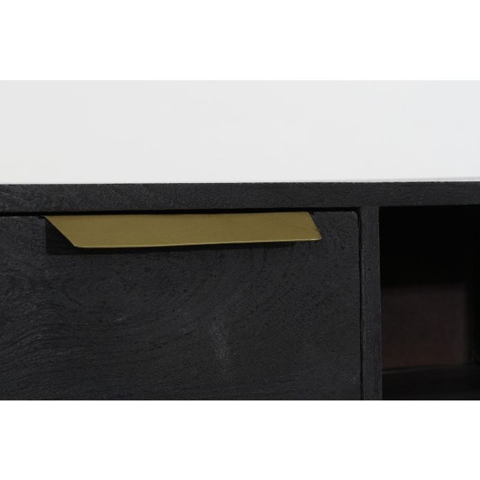 Mueble Tv Moderno DKD Home Decor Negro Dorado 38 x 51 x 147 cm 3 Mueble Tv Moderno DKD Home Decor Negro Dorado 38 x 51 x 147 cm 3