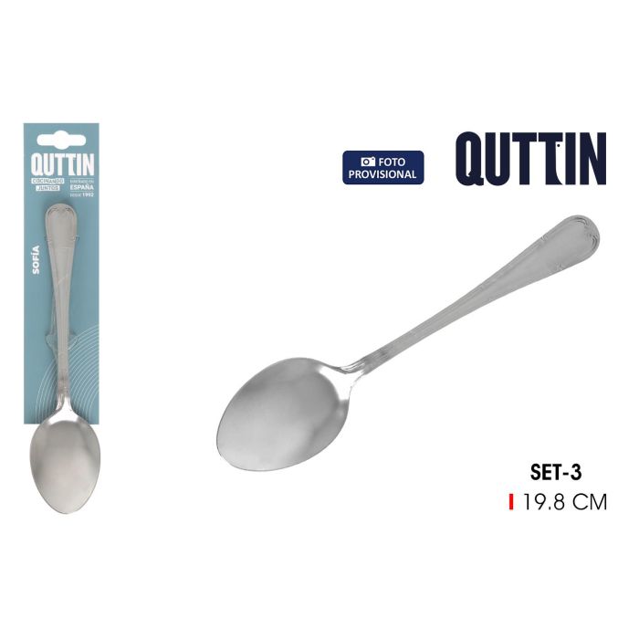 Inde Set 3 Cucharas de Mesa Sofia 2 mm Acero Inoxidable 19.8x4.6 cm (12 Cajas) 0 Inde Set 3 Cucharas de Mesa Sofia 2 mm Acero Inoxidable 19.8x4.6 cm (12 Cajas) 0