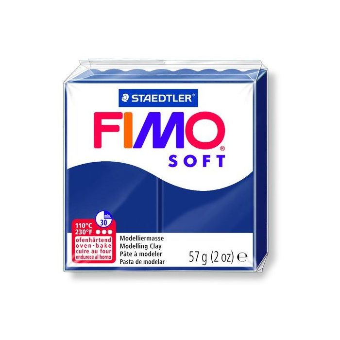 Staedtler Pasta de modelar Fimo Soft 57g, blanda y suave, fácil de mezclar, color azul Windsor