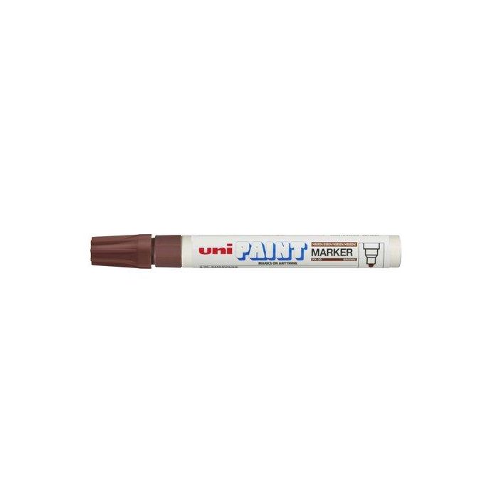Uni-Ball Marcador Permanente Paint Marker Px-20 L Marrón - Punta acrílica, Trazo 2.2-2.8mm, Aluminio, Resistente