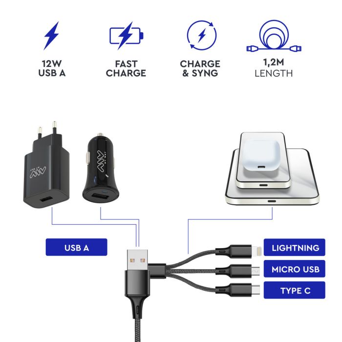 Cargador de Coche Myway Negro 3