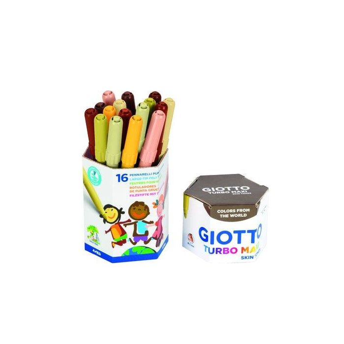 Rotulador Fibra Giotto Turbo Maxi Skin Tones Estuche De 16
