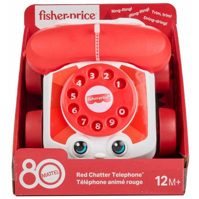 Fisher-Price Teléfono rojo animado JGG97 - Edición 80 Aniversario Mattel 6