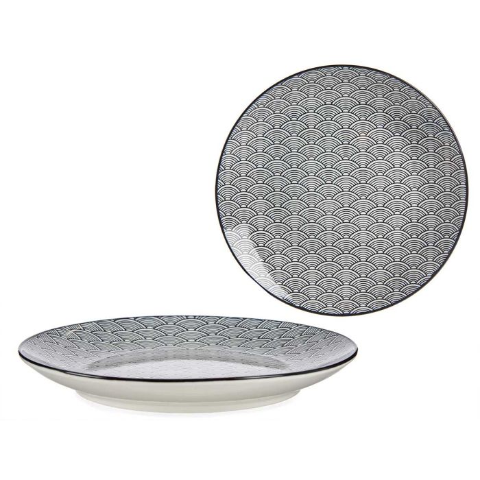 Plato Postre 20Cm Onda Japonesa Negro Vessia (24 Unidades) Plato Postre 20Cm Onda Japonesa Negro Vessia (24 Unidades)