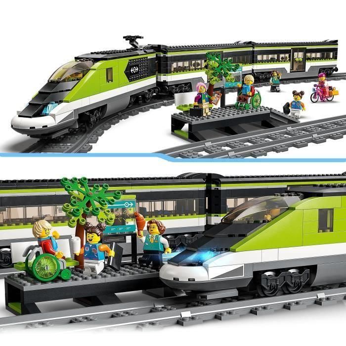 LEGO 60337 City Express Tren de pasajeros, juguete de locomotora de control remoto con faros, vías, vagón de comida, a partir de 7 años 3