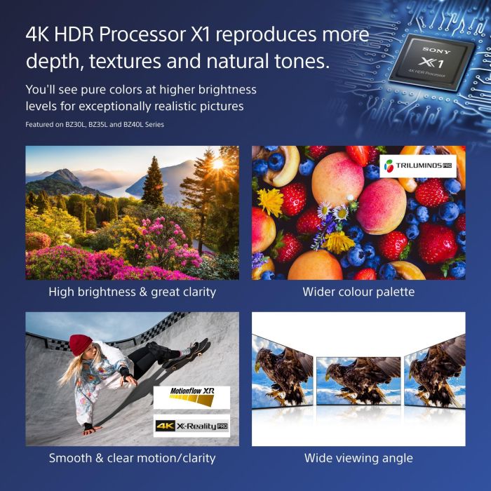 Sony FW-85BZ40L Pantalla Profesional 85" LCD 4K Ultra HD para Señalización Digital 24/7 con Wifi 9