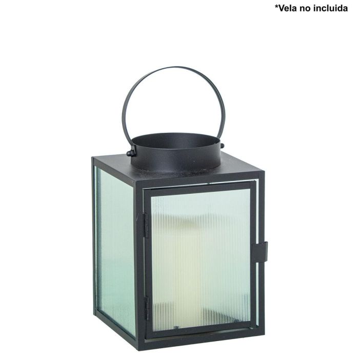 Farol Alexandra House Living Negro Acero 14 x 20 x 14 cm Portavelas 1