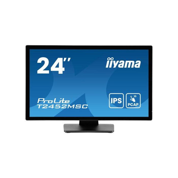 IIYAMA T2452MSC-B1AG Monitor Táctil 23.8" Full HD IPS LED, 1920x1080, 5ms, 60Hz, con HDMI, DisplayPort y USB
