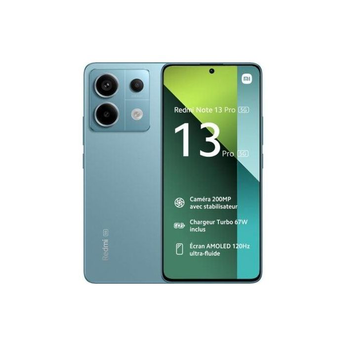 Smartphone Xiaomi Redmi Note 13 Pro NFC 8GB/ 256GB/ 6.67"/ 5G/ Verde Azulado Smartphone Xiaomi Redmi Note 13 Pro NFC 8GB/ 256GB/ 6.67"/ 5G/ Verde Azulado