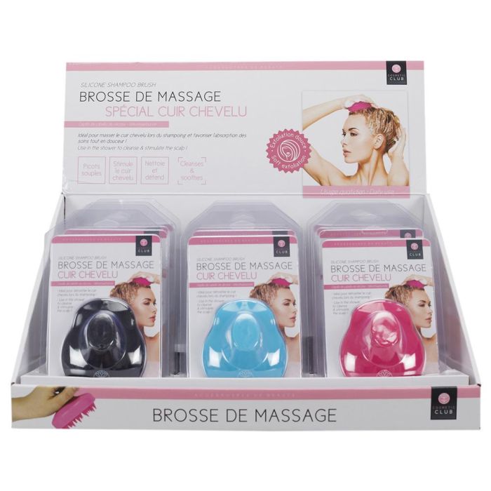 Cosmetic Club Masajeador De Cabeza Cepillo De Silicona Para Masaje De Cuero Cabelludo Colores Surtidos 3 Cosmetic Club Masajeador De Cabeza Cepillo De Silicona Para Masaje De Cuero Cabelludo Colores Surtidos 3