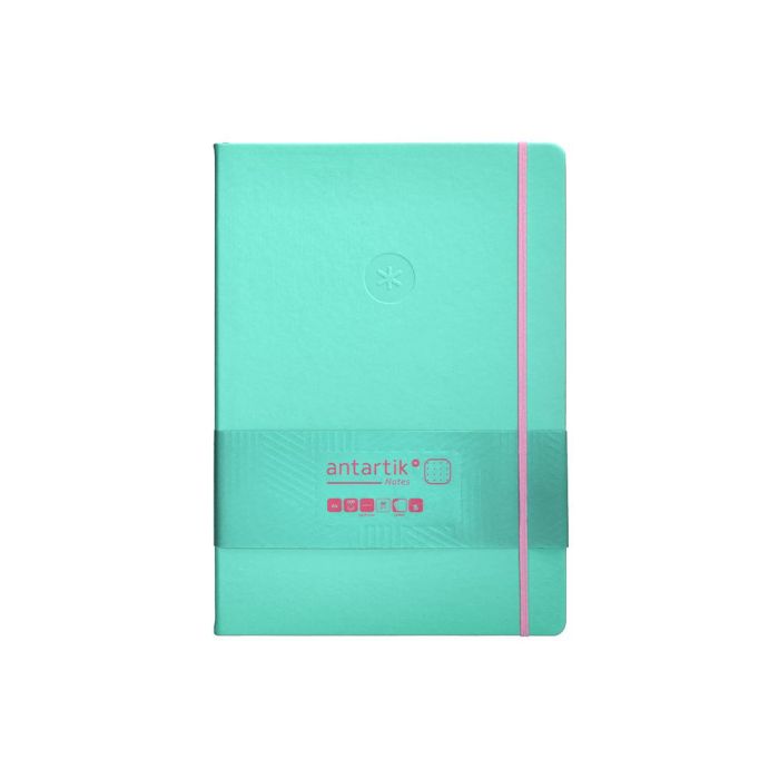 Cuaderno Con Gomilla Antartik Notes Tapa Dura A4 Hojas Puntos Rosa Y Turquesa 100 Hojas 80 gr Fsc 1