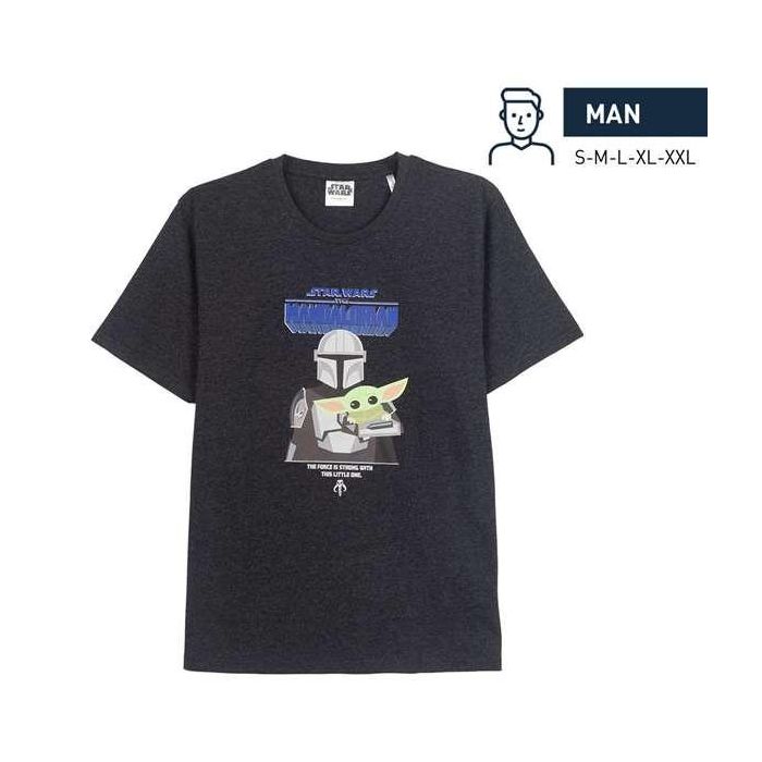 Camiseta de Manga Corta Hombre The Mandalorian Negro Adultos S 1 Camiseta de Manga Corta Hombre The Mandalorian Negro Adultos S 1
