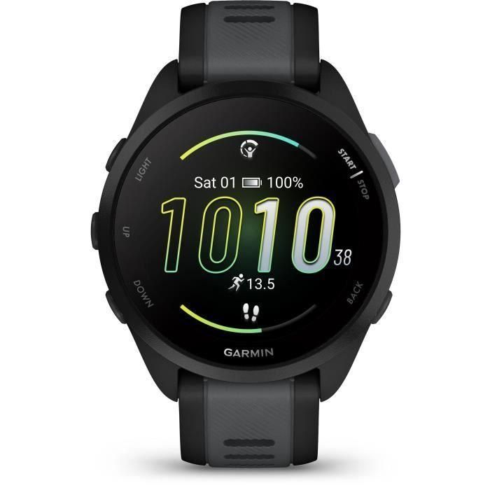 Reloj GPS conectado - GARMIN - Forerunner 165 - 1.2 - Negro con correa Negra y Gris