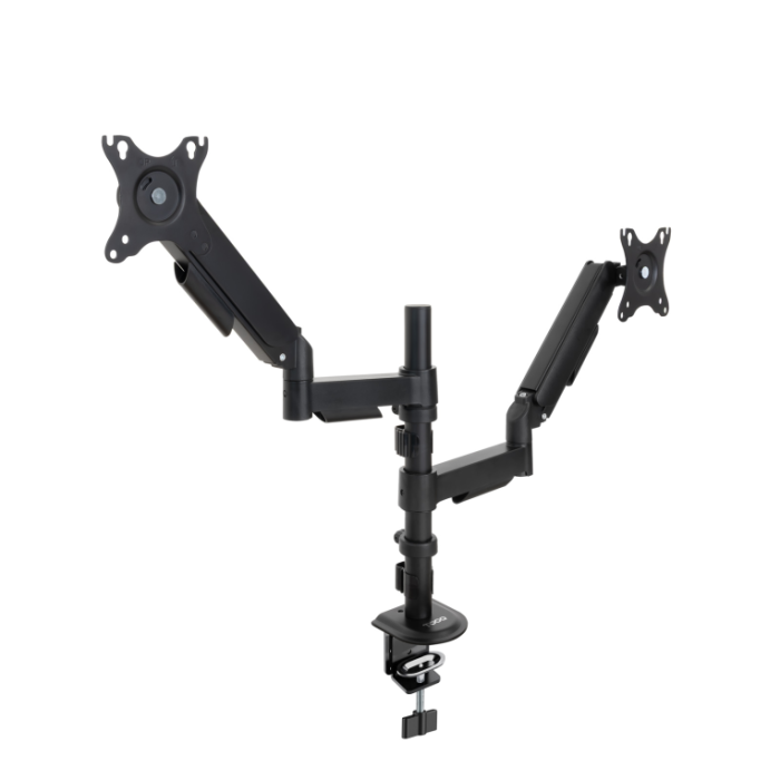 TooQ DB1533TNR-B Soporte de Monitor Doble para Escritorio 17" a 32" con Brazo de Resorte de Gas VESA 100x100mm Negro