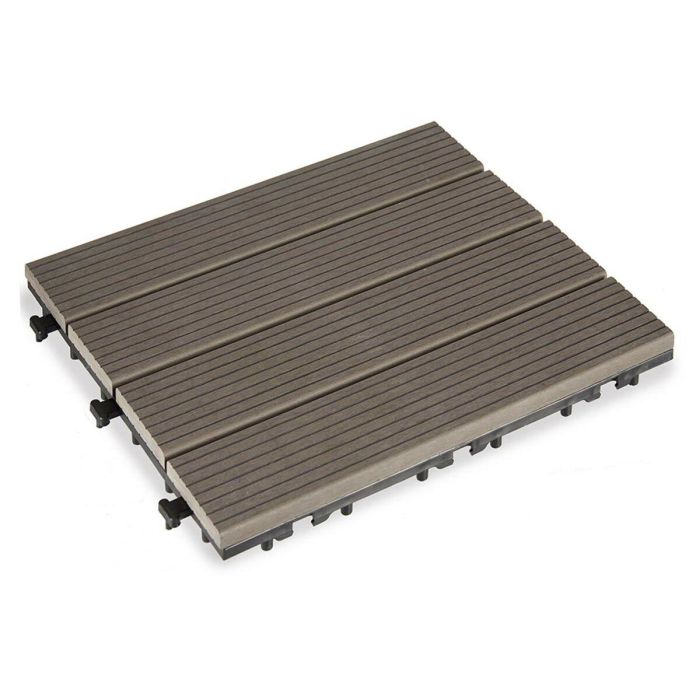 Baldosa Encajable Ibergarden SM-4P-ALDH SM-4P-ALDH Negro Madera Polietileno Composite 30 x 2,6 x 30 cm 2