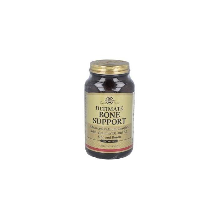 SOLGAR Ultimate Bone Support, Calcio y Magnesio, Vitamina D3 K2, para huesos, 120 comprimidos