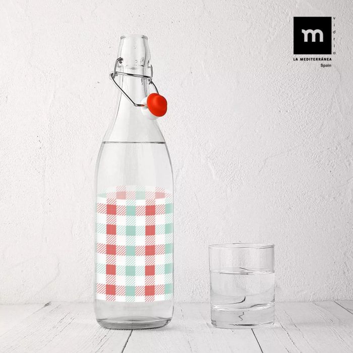 Botella de vidrio decorada Designs 1L - Inde (12 Unidades) 5 Botella de vidrio decorada Designs 1L - Inde (12 Unidades) 5