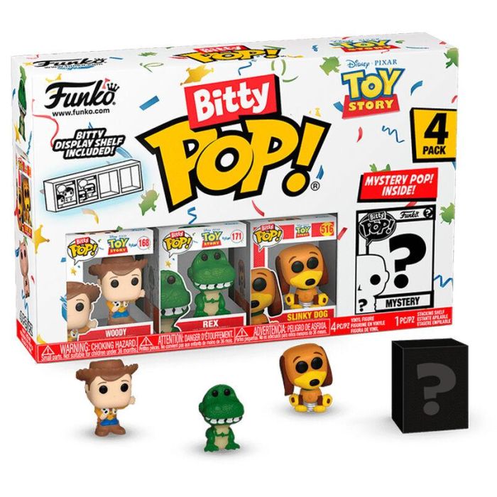 FUNKO Bitty POP Disney Toy Story Woody y figura misteriosa - Pack de 4 figuras de colección en estuche de acrílico