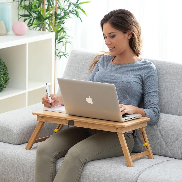 Mesa Plegable Auxiliar de Bambú Lapwood InnovaGoods 10 Mesa Plegable Auxiliar de Bambú Lapwood InnovaGoods 10