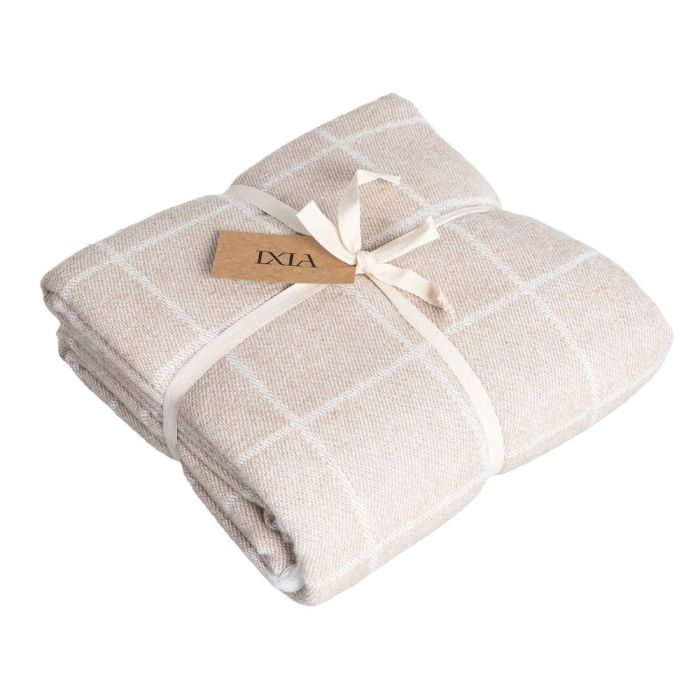 Colcha Cuadros Camel Algodón 200 X 260 cm