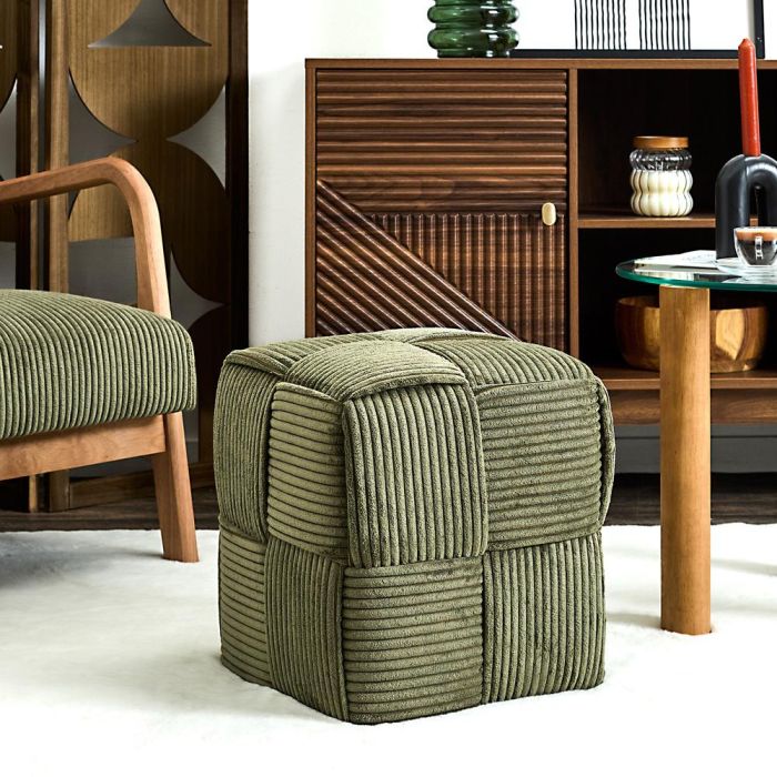 Puf Trenzado Scott Verde Home Deco Factory 1