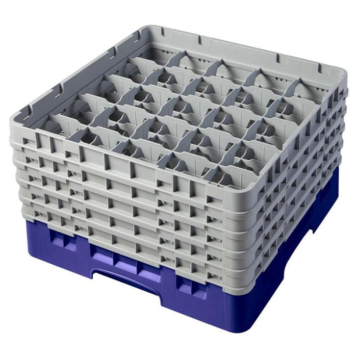 CAMBRO - 25S958-186 - Cesta de lavado 25 comp. 5 alturas - 8,7 cm Ø máx. - alt. máx. 25,8 cm - 50 x 50 x 30,8 cm - Azul marino