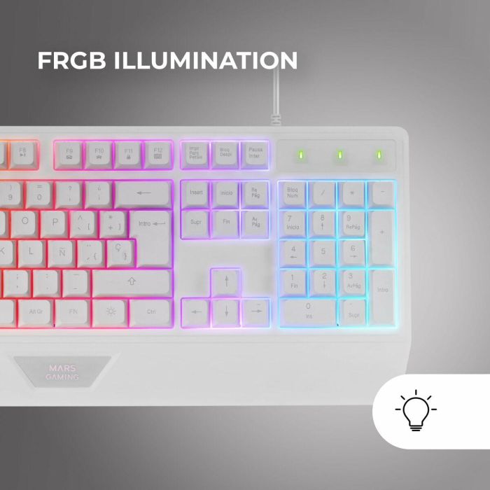 Ratón Gaming Mars Gaming MK124WES Blanco Qwerty Español 9