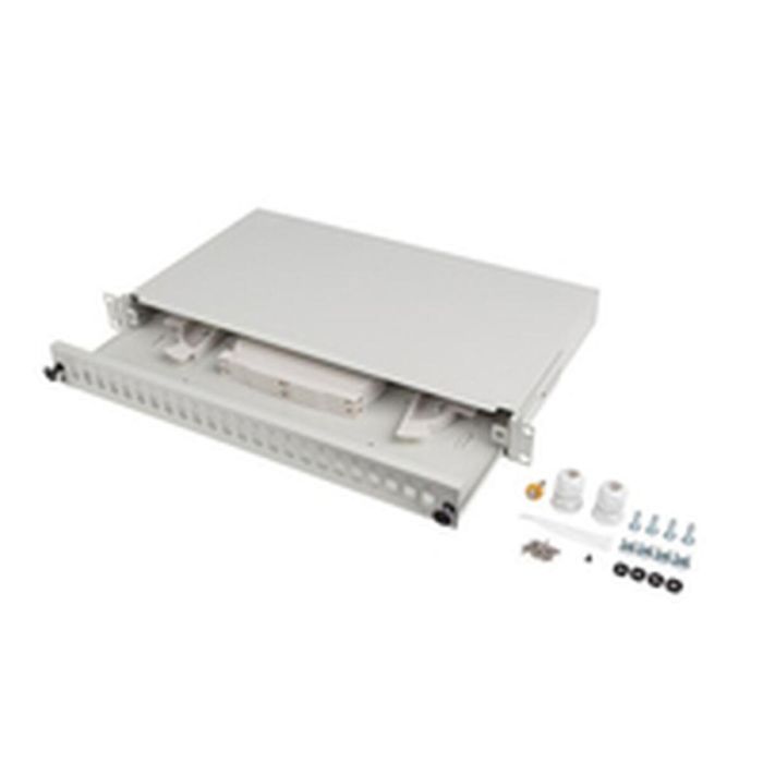 Lanberg FOP1-24SS-LDS Panel de parcheo de fibra óptica 1U de 24 puertos de acero gris para montaje en rack 5