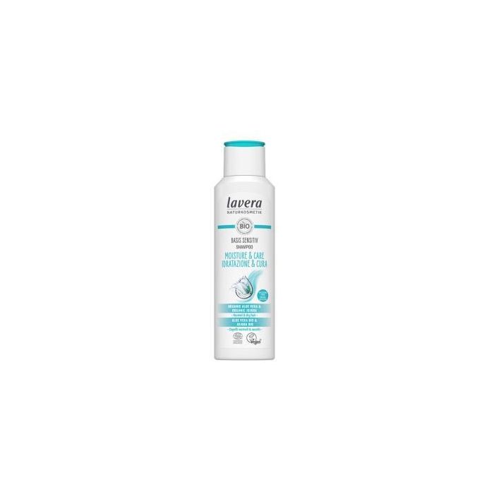 LAVERA Basis Sensitiv Champú Hidratación y Cuidado Cabello Normal a Seco 250 ml Vegano Certificado Ecocert Cosmos Organic