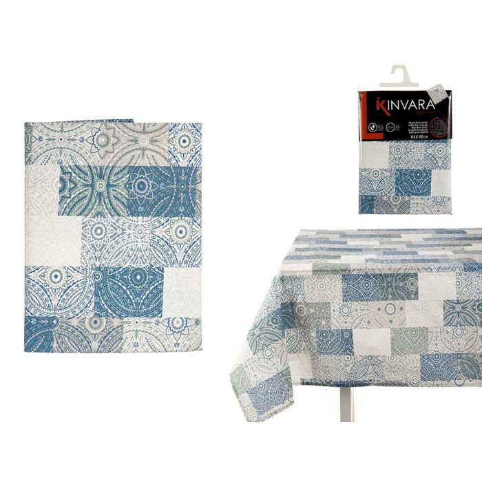 Kinvara Mantel de Loneta Antimanchas 140x180 cm Azulejo Azul - 70% Algodón, 30% Poliéster (6 Unidades) Kinvara Mantel de Loneta Antimanchas 140x180 cm Azulejo Azul - 70% Algodón, 30% Poliéster (6 Unidades)