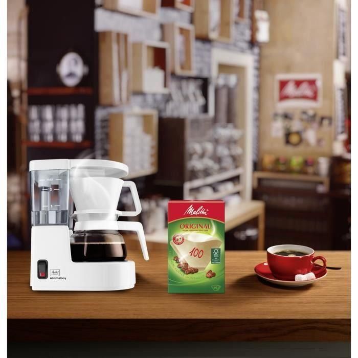 Melitta 1015-01 Cafetera de Goteo Aromaboy 2 tazas (0,25L) Blanca con jarra de vidrio, apagado automático y temperatura óptima 2 Melitta 1015-01 Cafetera de Goteo Aromaboy 2 tazas (0,25L) Blanca con jarra de vidrio, apagado automático y temperatura óptima 2