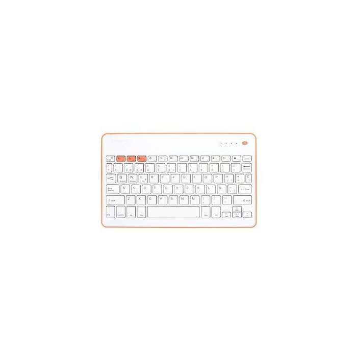 Teclado Silver Ht Qwerty Bluetooth Blanco Y Melocoton