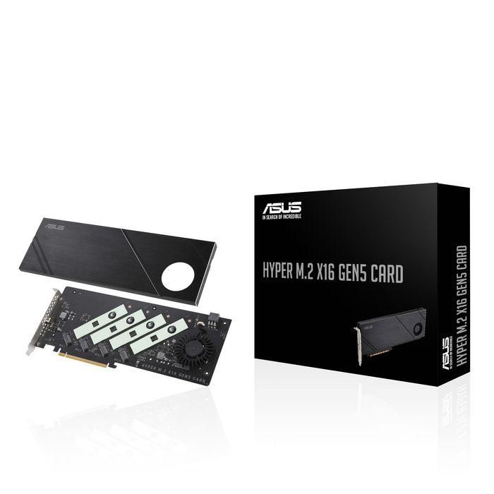 Asus Hyper M.2 x16 Gen5 Card Tarjeta PCIe 5.0 x16, 4 x M.2 slots, Soporte RAID, 512Gbps 2