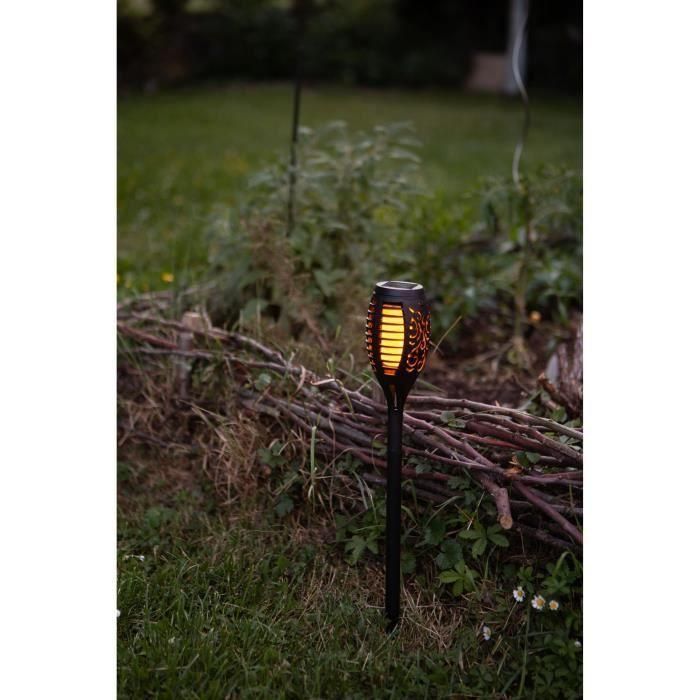 Torca solar en resina 12 Facter Ambrée LED Ø 7.3cm H47cm - Galix 1 Torca solar en resina 12 Facter Ambrée LED Ø 7.3cm H47cm - Galix 1