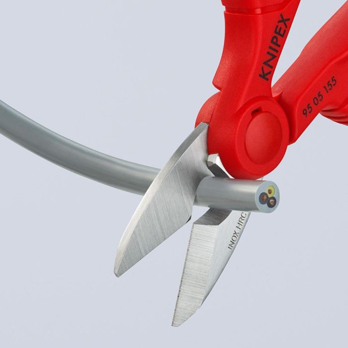 Knipex 9505155sb Tijeras de electricista con microdentado, cortacables y portaherramientas, 130x32x155mm 3 Knipex 9505155sb Tijeras de electricista con microdentado, cortacables y portaherramientas, 130x32x155mm 3