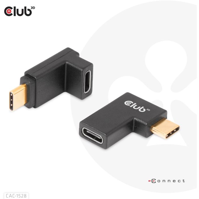 Club3D Adapter USB 3.2 Typ C <> USB 3.2 Typ C gewinkelt St/Bu 0 Club3D Adapter USB 3.2 Typ C <> USB 3.2 Typ C gewinkelt St/Bu 0
