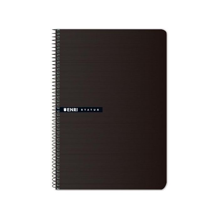 Enri Cuaderno Espiral 4º Tapa Dura 70gr 100 Hojas Cuadrícula 4x4 Negro (Pack 5 Unidades) (5 Unidades)