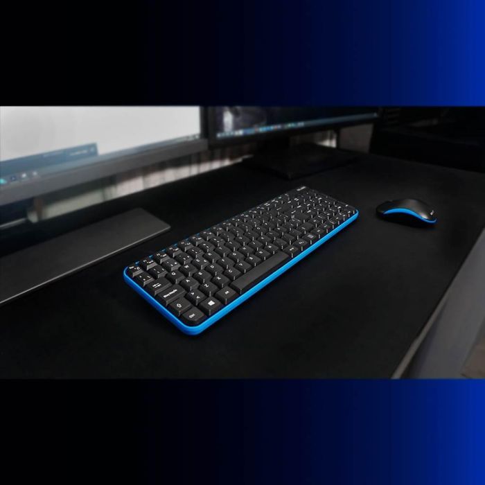 Pack Teclado y Ratón Inalámbricos PTR-101 AZUL-NEGRO con Teclado Numérico - ELBE 2 Pack Teclado y Ratón Inalámbricos PTR-101 AZUL-NEGRO con Teclado Numérico - ELBE 2