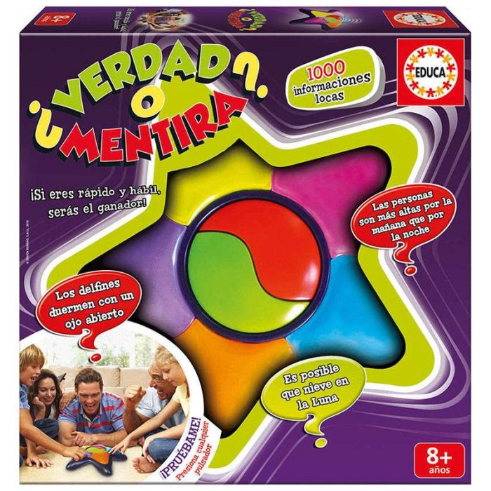 Educa 16989 Verdad O Mentira: Juego de Mesa Familiar de Anécdotas para Adivinar Verdadero o Falso, 1000 Preguntas, +8 años, Español 1 Educa 16989 Verdad O Mentira: Juego de Mesa Familiar de Anécdotas para Adivinar Verdadero o Falso, 1000 Preguntas, +8 años, Español 1