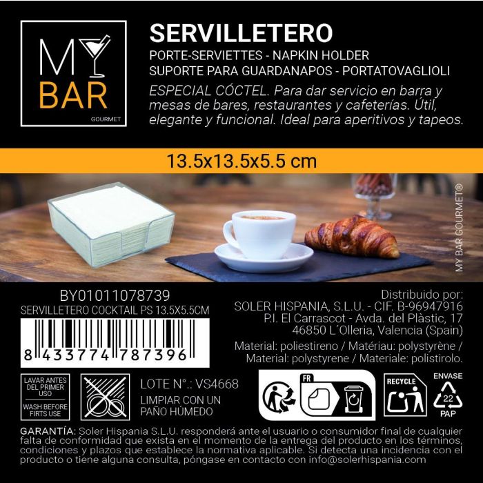 Inde Servilletero Cocktail Ps 13.5 x 5.5 cm My Bar 4