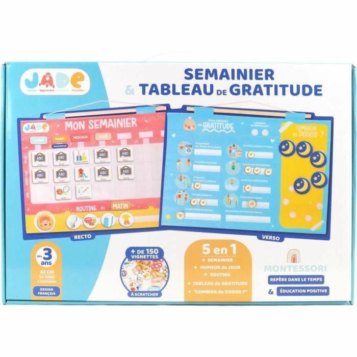 Calendario Semanal de Gratitud para Niños - JADE - Montessori - Juego Educativo - Estado de Ánimo - Sueño - Juego Infantil - Diseño Francés 2