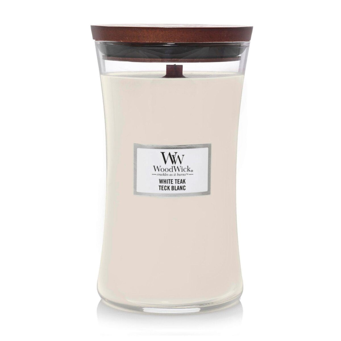 Woodwick Vela Aromática Grande White Teak 609 gr