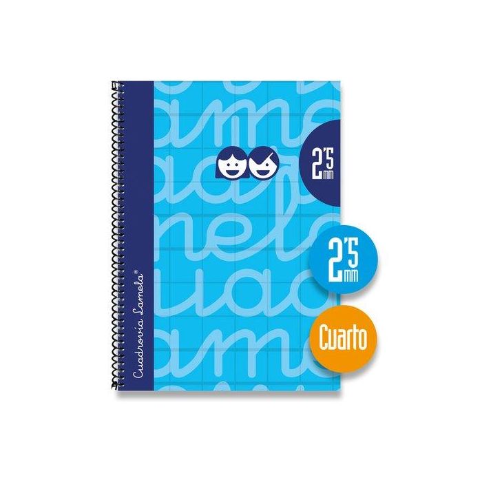 Lamela Bloc Tapa Forrada 4º 80H Cuadrovia 2,5 Mm Azul 5 unidades