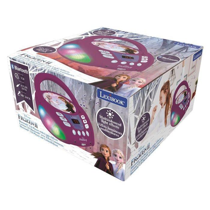 Lexibook Reproductor CD Portátil Bluetooth 5.0 Frozen 2 Niños CD/CD-R/CD-RW con Luces Multicolor, Función Karaoke y Auxiliar 1