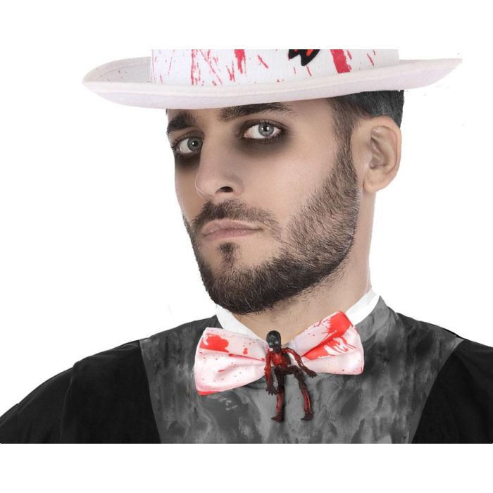 Pajarita Blanca Con Calavera Y Manchas De Sangre Para Hombre Accesorio Temático Disfraz 0 Pajarita Blanca Con Calavera Y Manchas De Sangre Para Hombre Accesorio Temático Disfraz 0