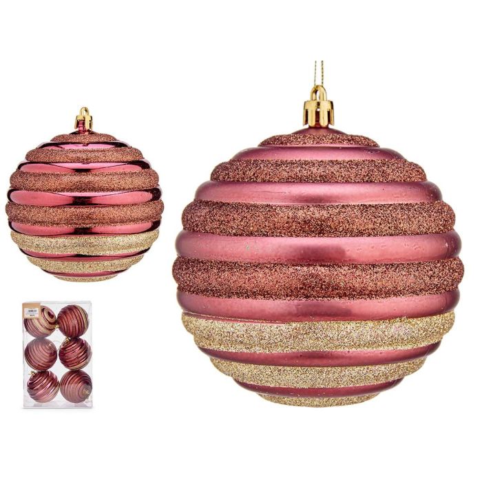 Set 6 Bolas Navidad Rosa Oscuro 10 cm Krist+ - Decoración plástico (6 Unidades) Set 6 Bolas Navidad Rosa Oscuro 10 cm Krist+ - Decoración plástico (6 Unidades)
