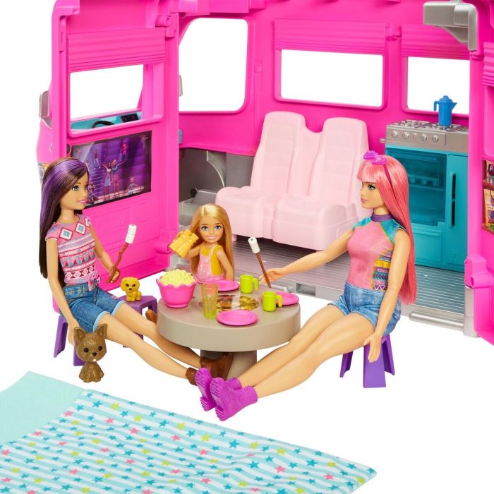 Barbie Mega Motorhome Vehículo Transformable para Muñecas con 7 Zonas de Juego, Tobogán Extensible y Múltiples Accesorios 1 Barbie Mega Motorhome Vehículo Transformable para Muñecas con 7 Zonas de Juego, Tobogán Extensible y Múltiples Accesorios 1