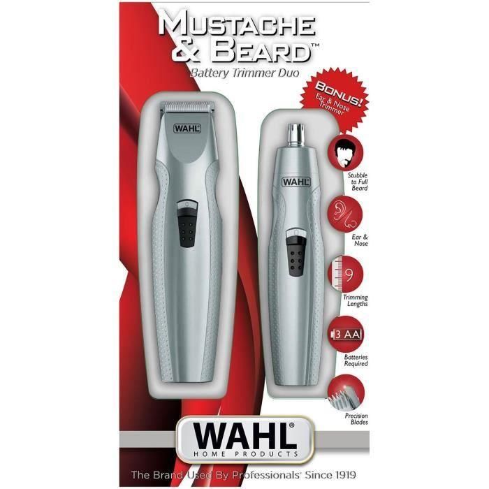 Cortabarbas + Recortadora De Nariz Y Orejas Mustache&Beard WAHL 5606-308 2